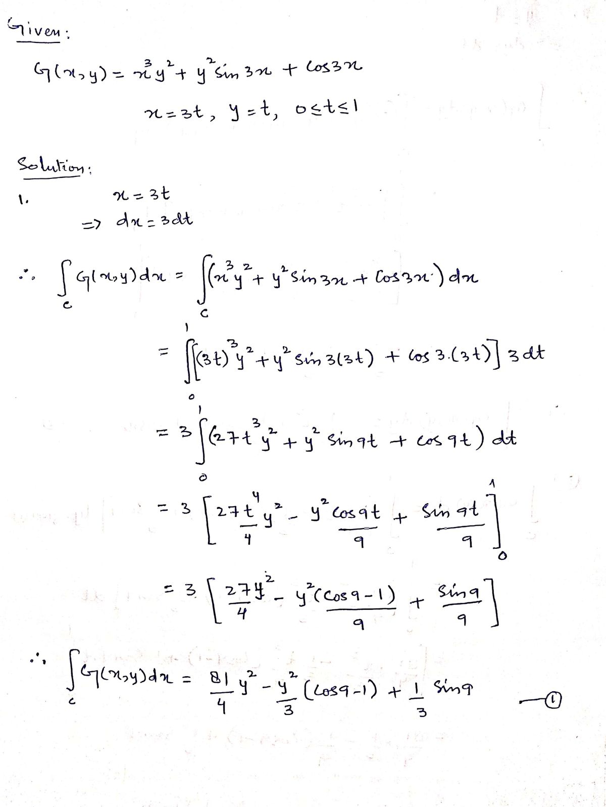 Calculus homework question answer, step 1, image 1